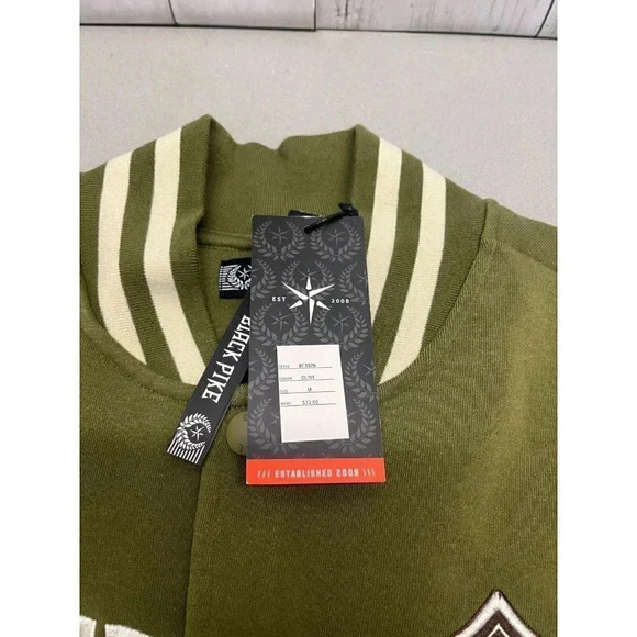 NWT BLACK PIKE STATE CHAMPIONS VARSITY JACKET SIZE M SNAP CLOSURE SIDE POCKETS - Picture 5 of 10